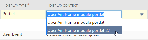 Display Context dropdownlist on the NetSuiteSuiteSignOn record for OpenAir.