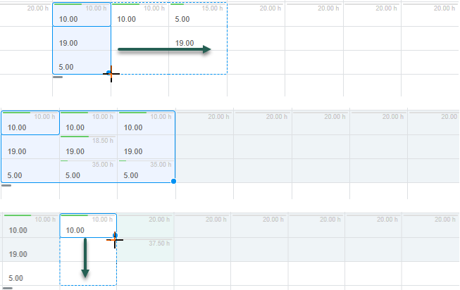 Copy Multiple Booking Row Cells